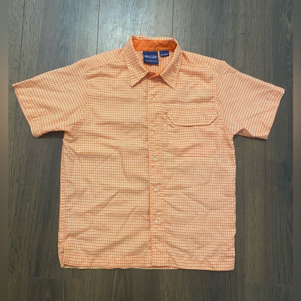 Boy’s Sideout Orange Button Up Shirt M 5/6